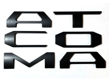 AFX-TRIMS 3D Black Red Outline Raised Domed Tailgate Letters For Toyota Tacoma 2024-2025